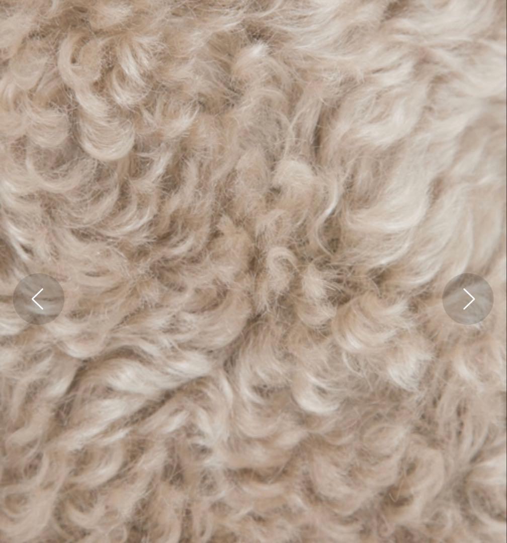 自由区 テディファー コンビ ニット カーディガン 異素材 モヘヤ　38