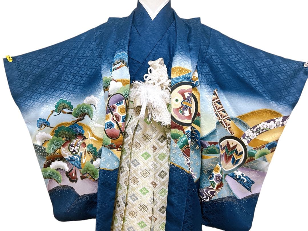 ネイビー♡七五三　5歳　男の子　フルセット　一式　青系　紺色　鷹