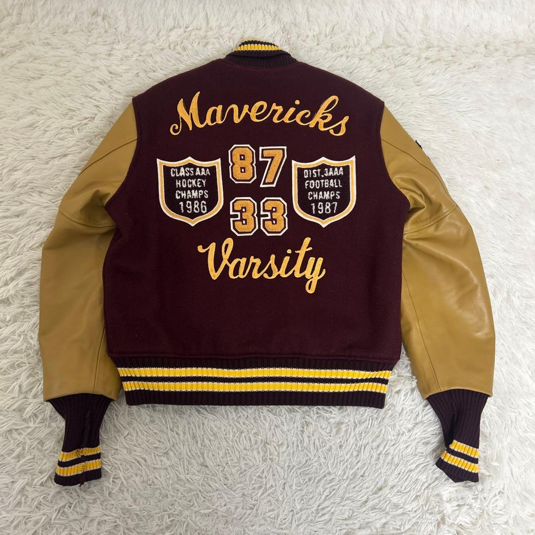 【極美品】WHITESVILLE スタジャン　フルデコ　フットボール　40