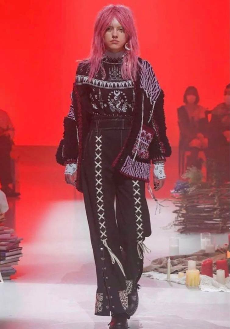 rurumu: lace up emb PT ホワイト