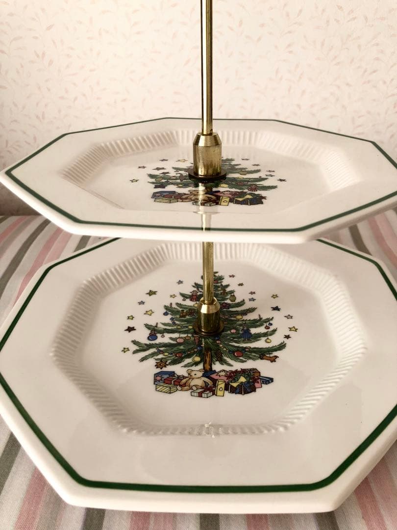 クリスマスツリー柄ケーキスタンド