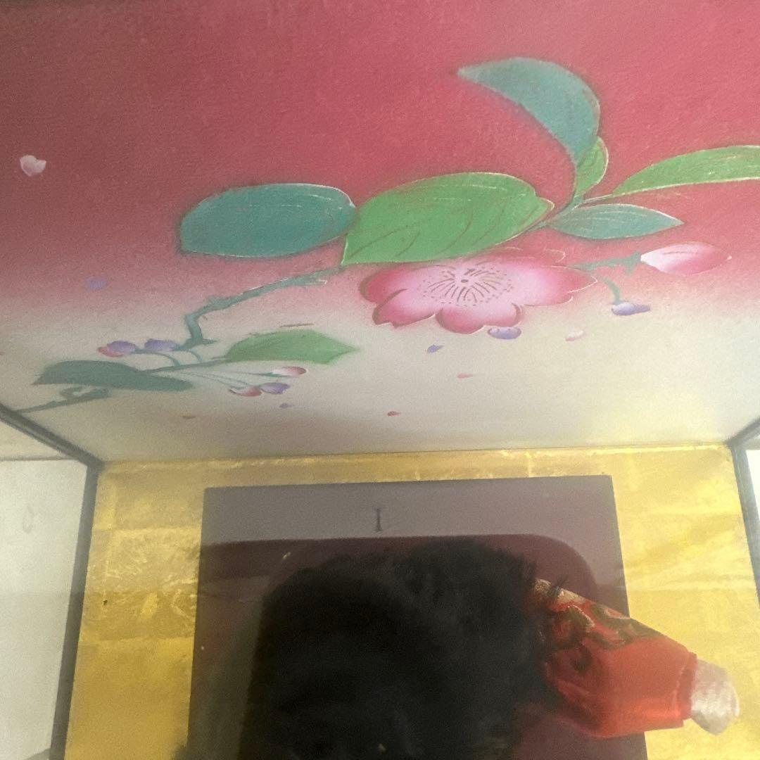 【閉店セール】 桃山作 桜山 日本人形 ガラスケース入り 市松人形