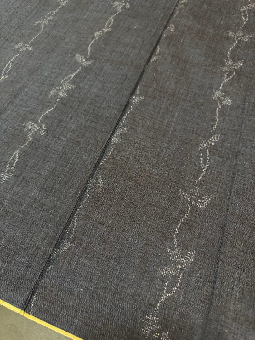 【極上美品】重要無形文化財 本場結城紬「結」地機 藍結城「本愛染 極上100亀甲