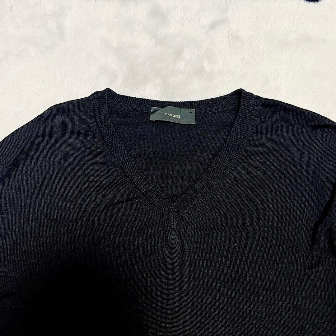 ZANONE ザノーネ ニット セーター イタリア製 48 Lサイズ 黒