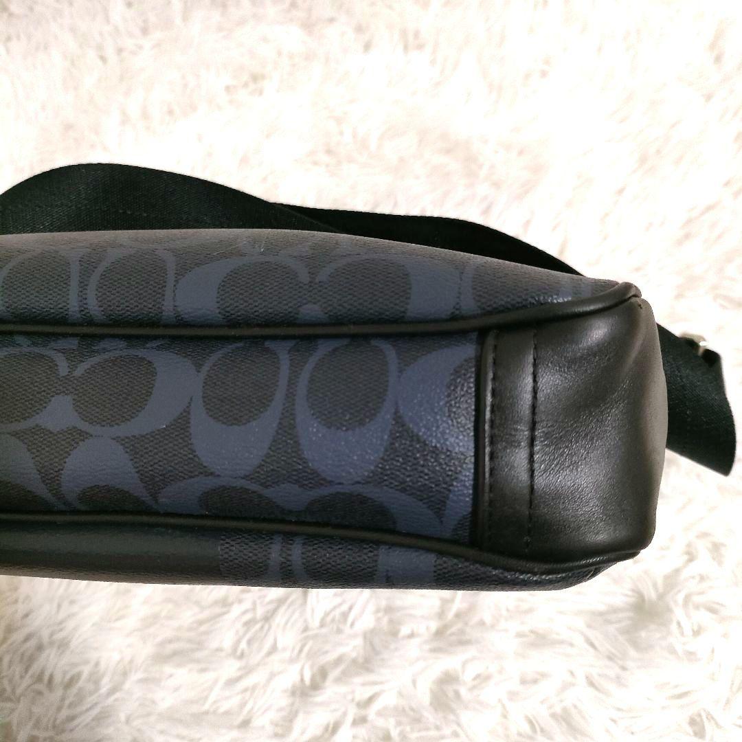 COACH コーチ ショルダーバッグ シグネチャー ネイビー PVC 状態良好♪