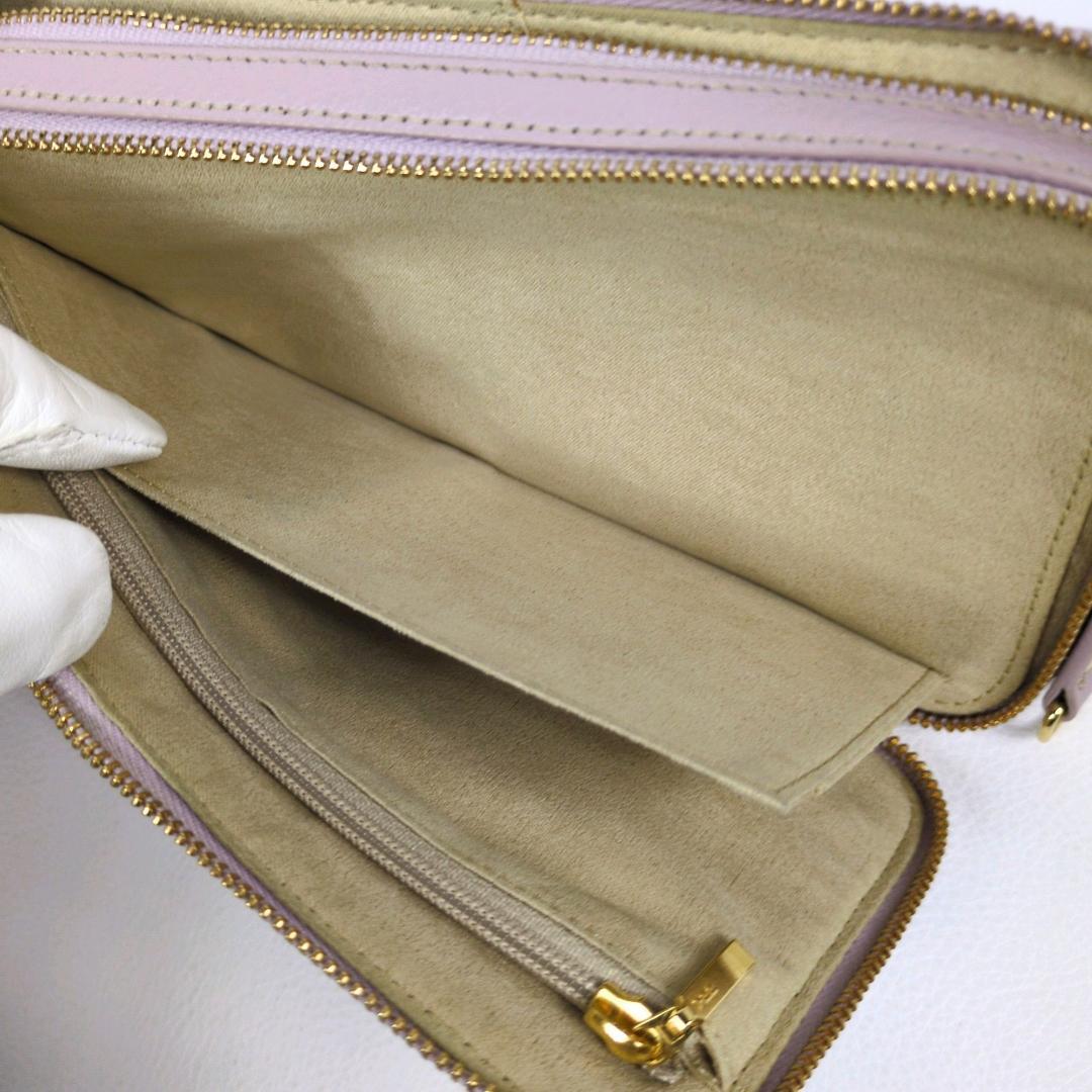 美品 ATAO アミュレット ロージー ラベンダー 財布 ショルダーバッグ