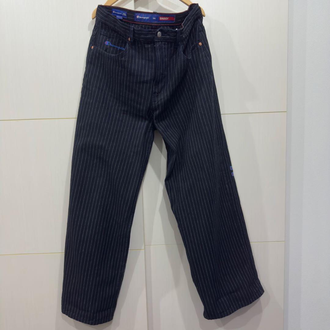 【ZARA × Champion】ストライプ バギーフィット ジーンズ
