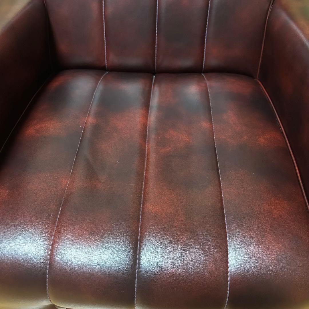 ☆最終値下【ヴィンテージ風レザー調1人掛けソファ】