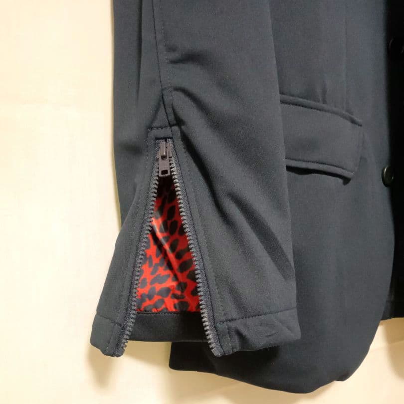 希少美品 アディダス 上下セットアップ Lサイズ ネイビー 裏地ヒョウ柄