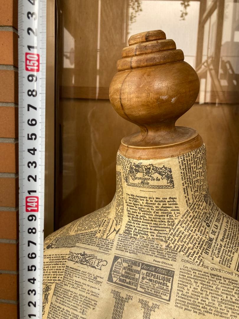 D 訳あり　マネキン　トルソー　アンティーク調　ヴィンテージ　みつ脚　木製