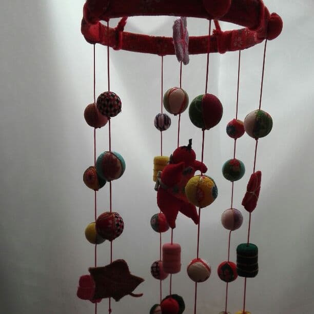 ハンドメイド吊るし雛とミニチュア几帳