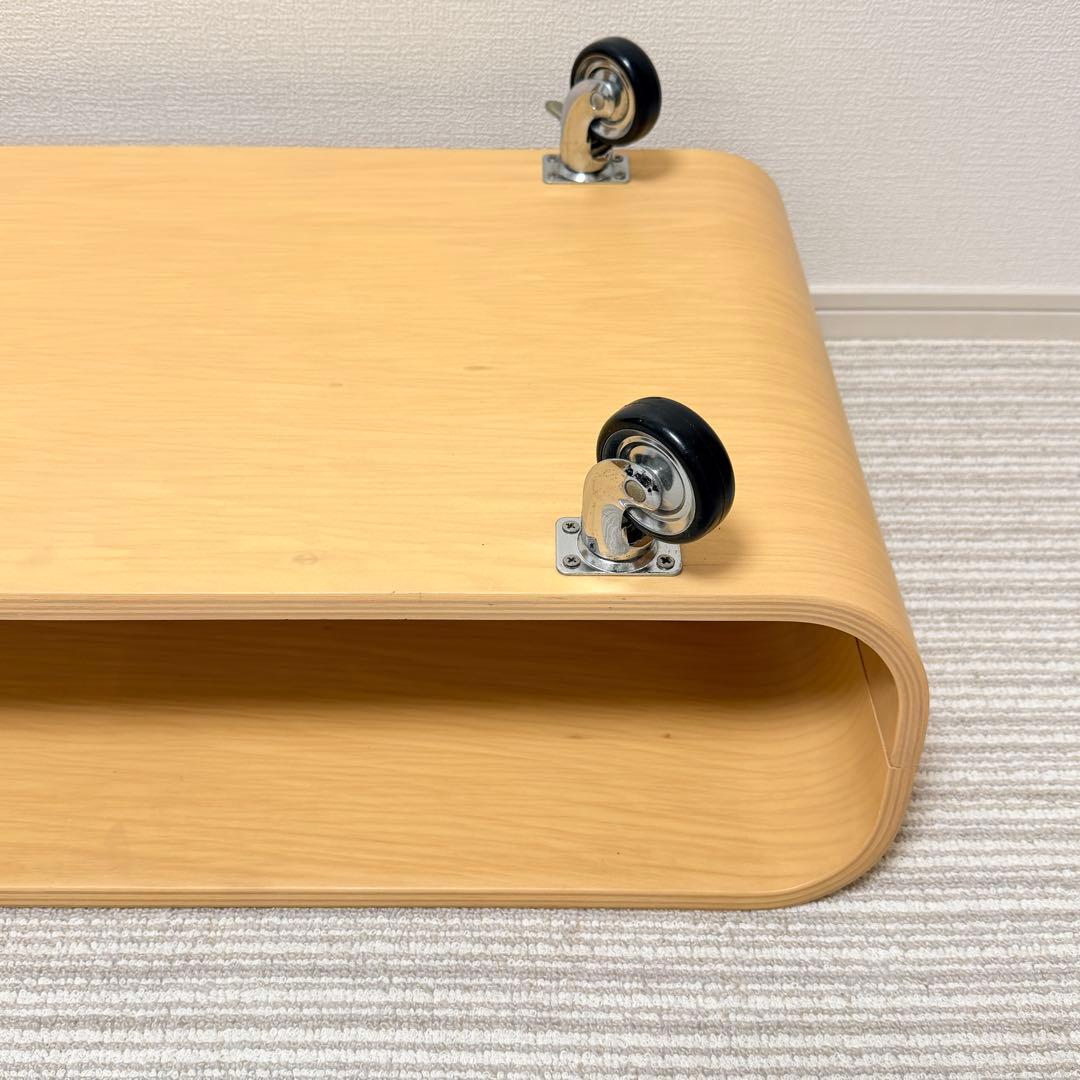 曲げ木　ローテーブル キャスター　サイドテーブル　TV台　天然木　北欧　オーク