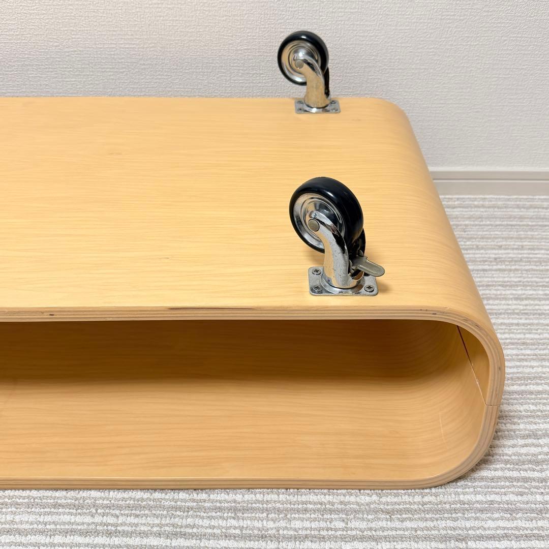 曲げ木　ローテーブル キャスター　サイドテーブル　TV台　天然木　北欧　オーク