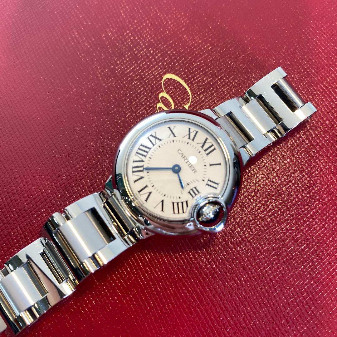 【未使用に近い】カルティエ バロンブルー　28 クオーツ　レディース時計