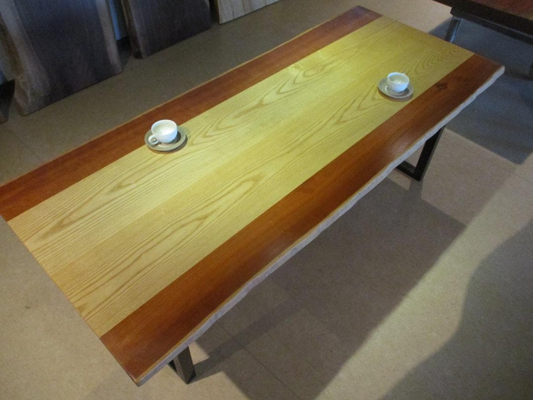 J-0023■　チェリーとホワイトアッシュ　テーブル　ローテーブル　ダイニング