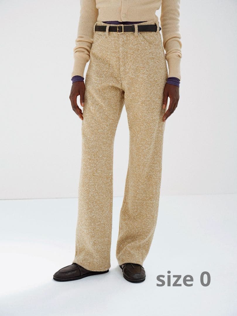 AURALEE ベージュ ツイード　パンツ　2025aw