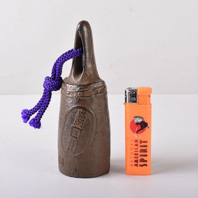 南部鉄器　御釜師　鈴木盛久作　南部砂鐵鈴　重さ約371g　共箱　C　R8227