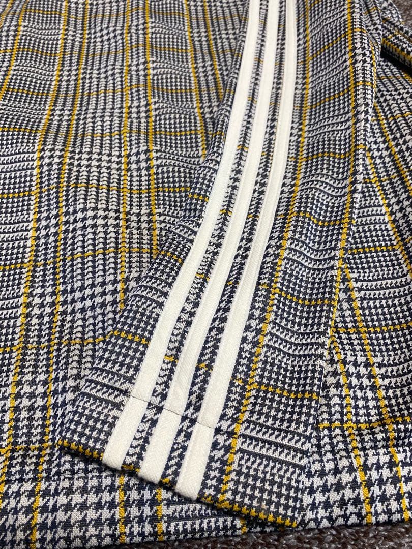adidas ジャージ　千鳥柄　黒　黄色