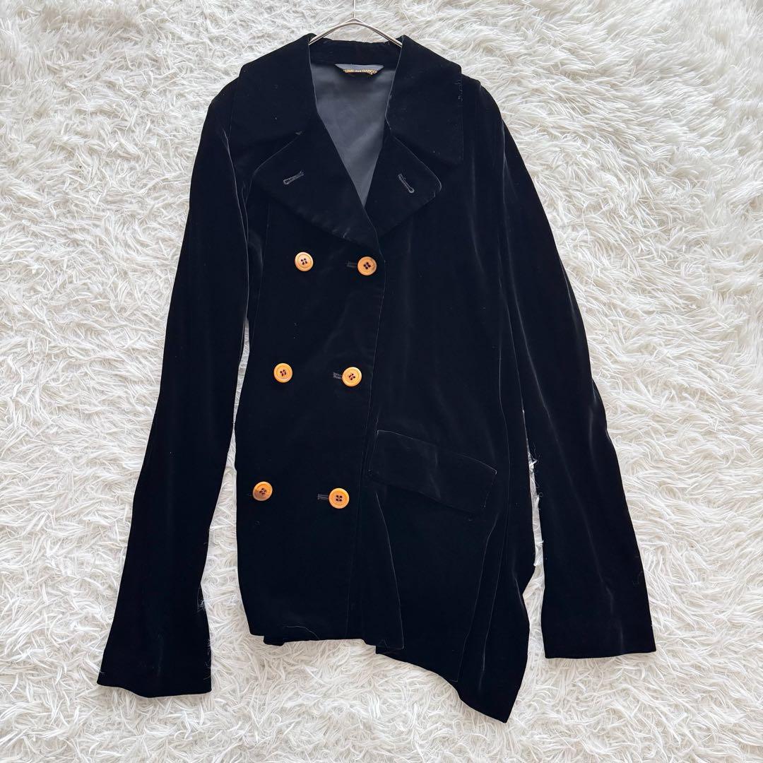 コムデギャルソン　AD2002　ジャケット　ねじれ期　変形デザイン　黒　ベロア