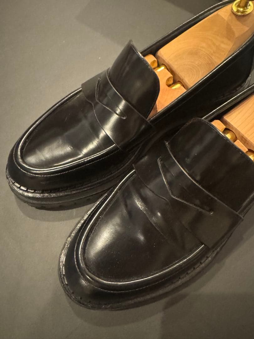 【connie様】sergio rossi ブラックレザー ローファー