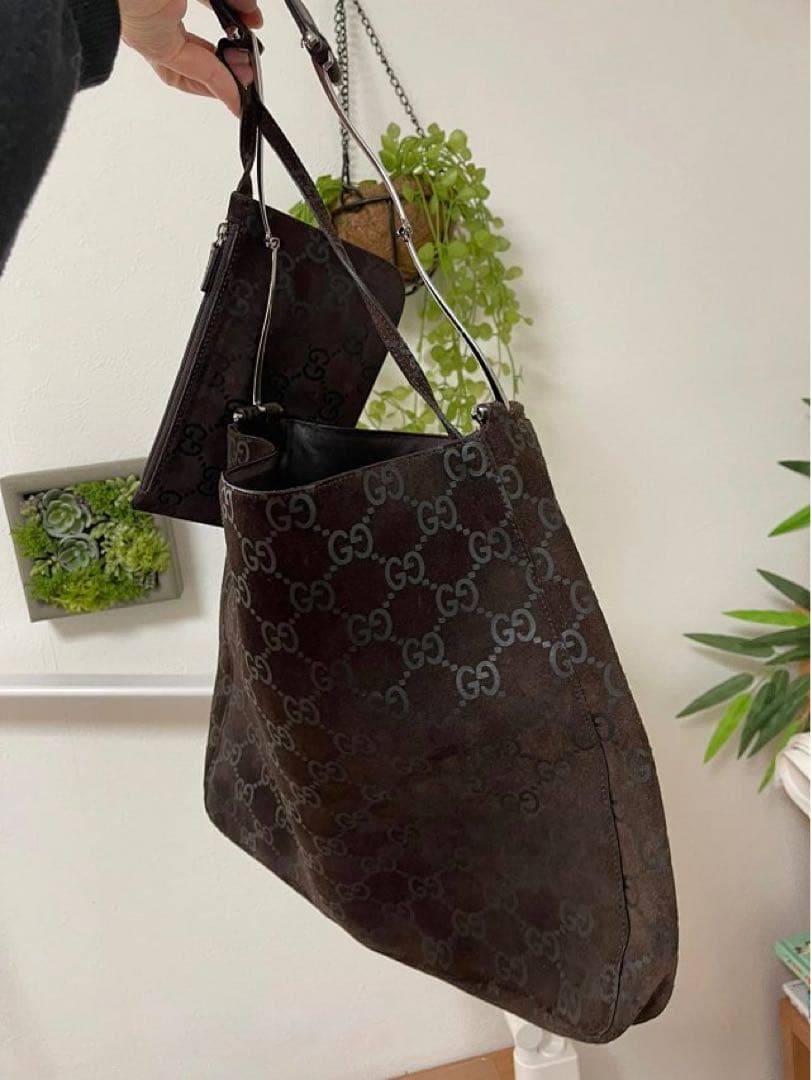 RARE TOKYOGucci ブラウン スエード ショルダーバッグ