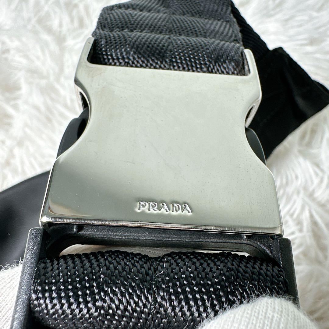 希少✨プラダ ウエストポーチ ボディバッグ 三角ロゴ ナイロン 白タグ 黒