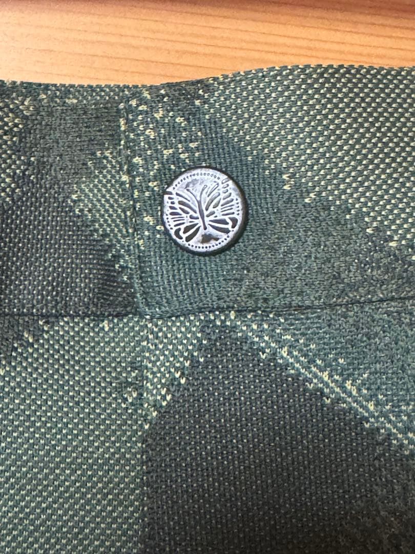 Needles セットアップ ジャケット＆パンツ 総柄 グリーン系 Mサイズ