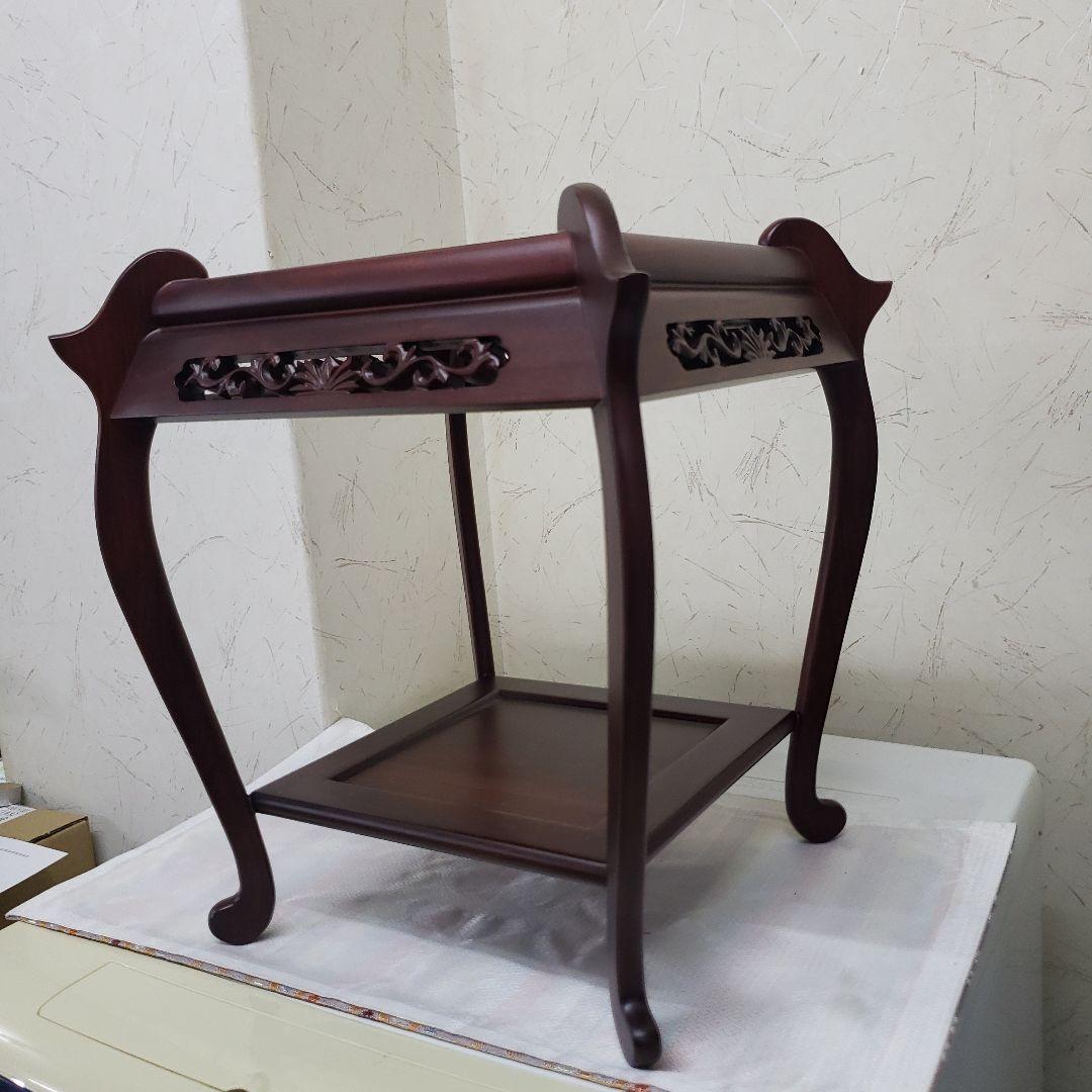 Ｂフライデー蔵出し特価　本紫檀猫足2段花台高さ３５cm幅３１cm