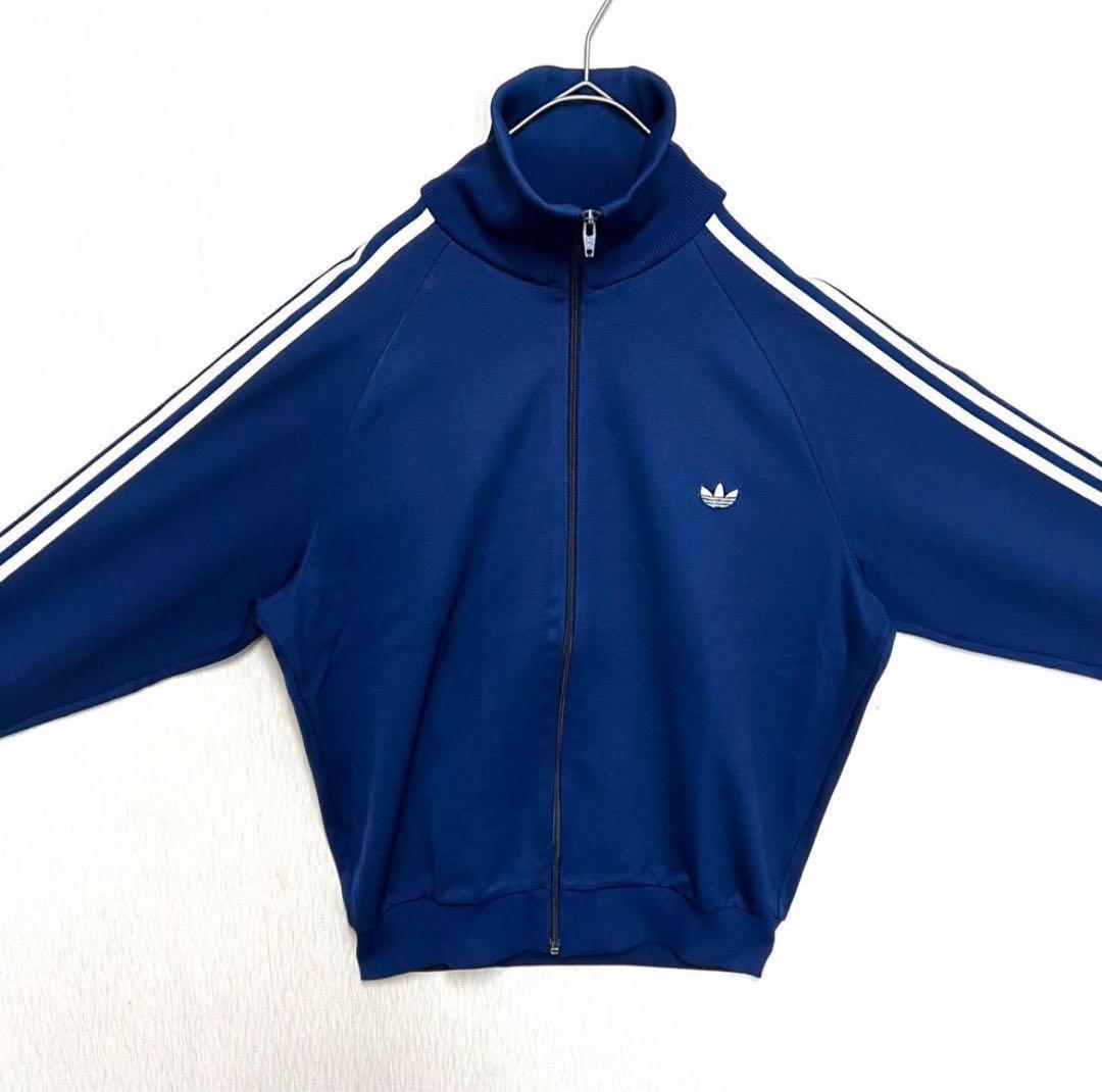 【超美品‼️】 adidasトラックジャケット ジャージ デサント 5号 紺 古着