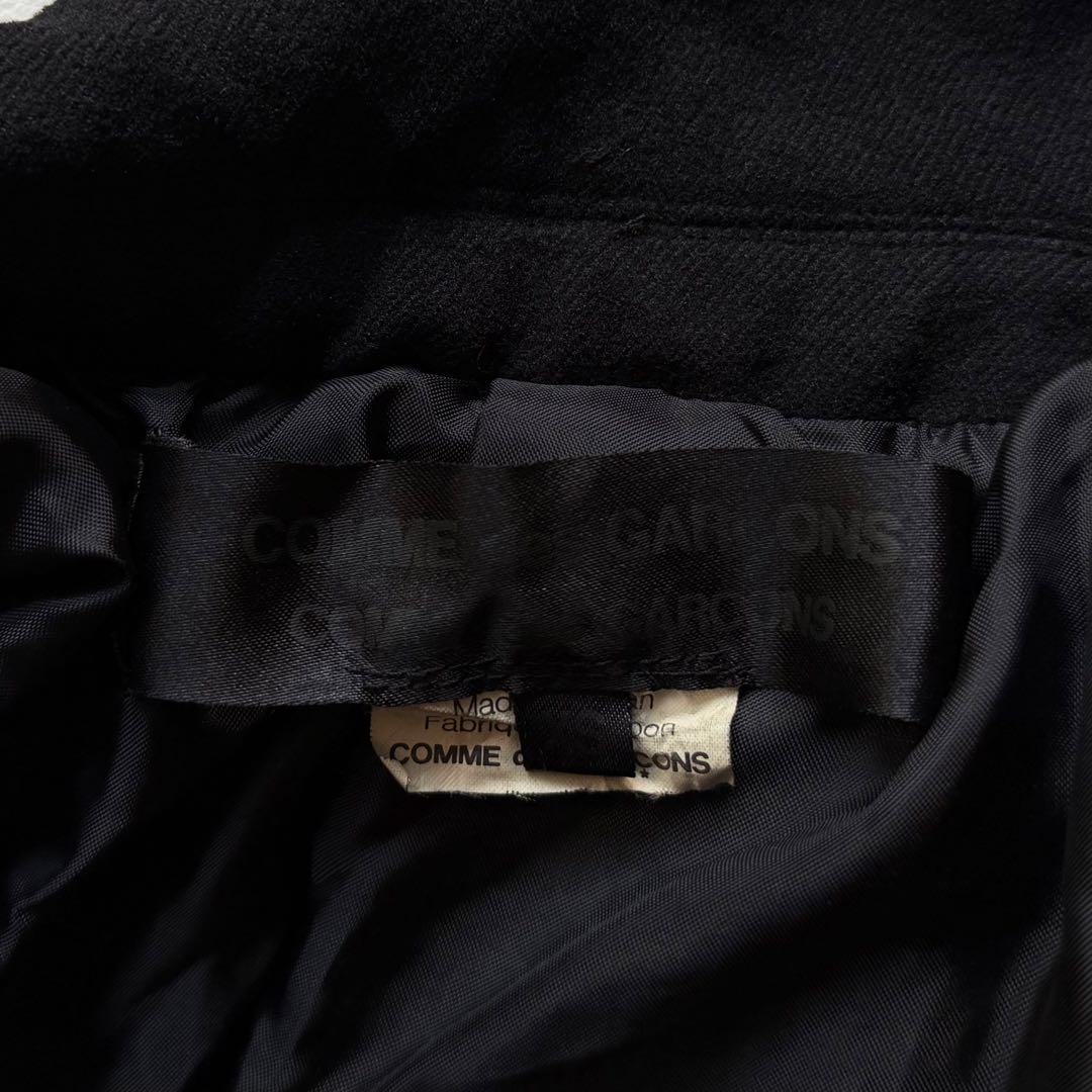 《美品》 コムデギャルソン コムコム ポリ縮 フリル ジャケット ブラック XS