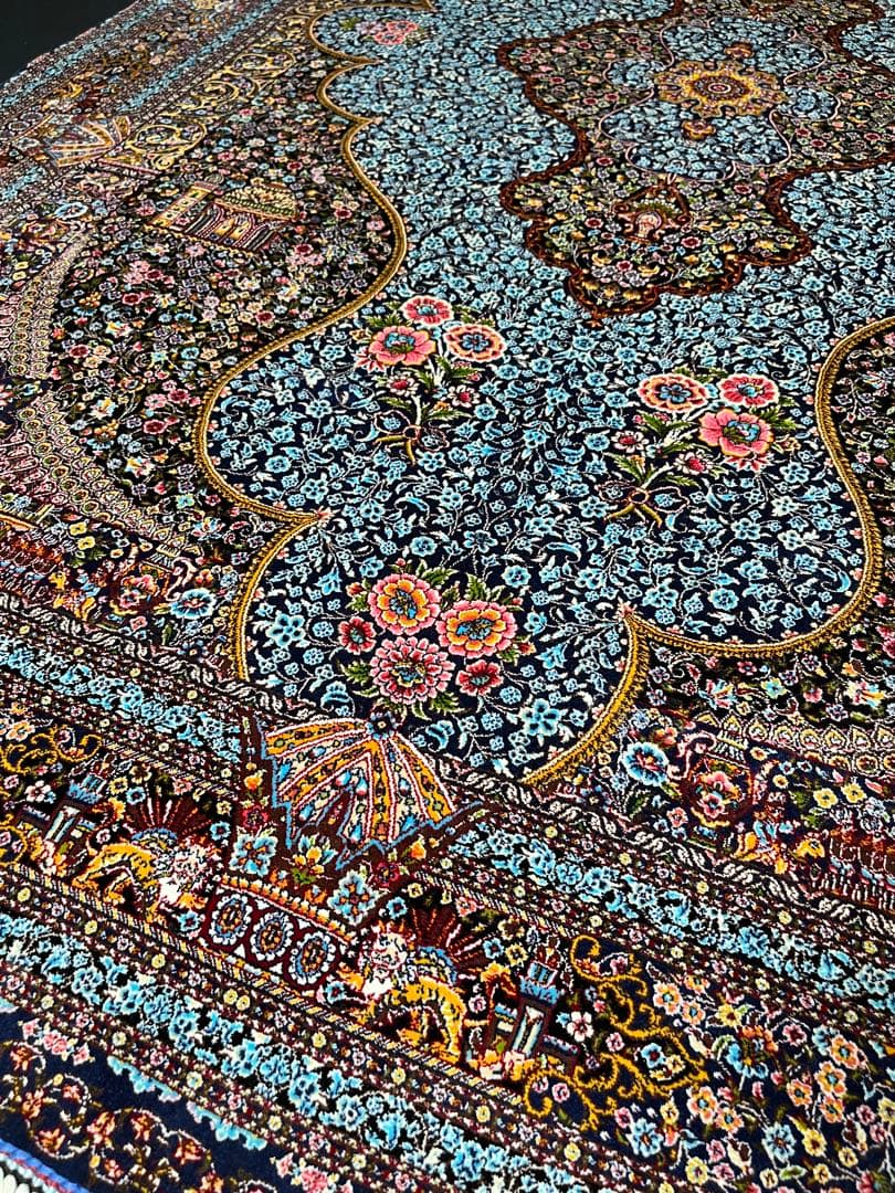 最高級 ペルシャ絨毯シルク イラン クム産 約225万ノット102×150cm