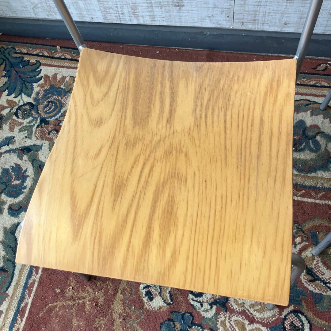 ④ 北欧レトロ ラムホルツ キャンパス プライウッドチェア 2脚セット