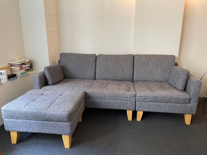 LOWYA 3人掛けソファ オットマン付き