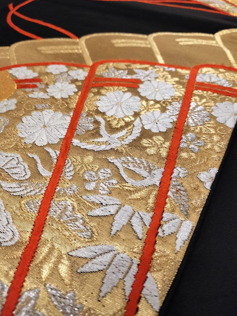 A669★逸品‼️豪華刺繍‼️ひな祭り‼️袋帯正絹テーブルランナー2m4cm