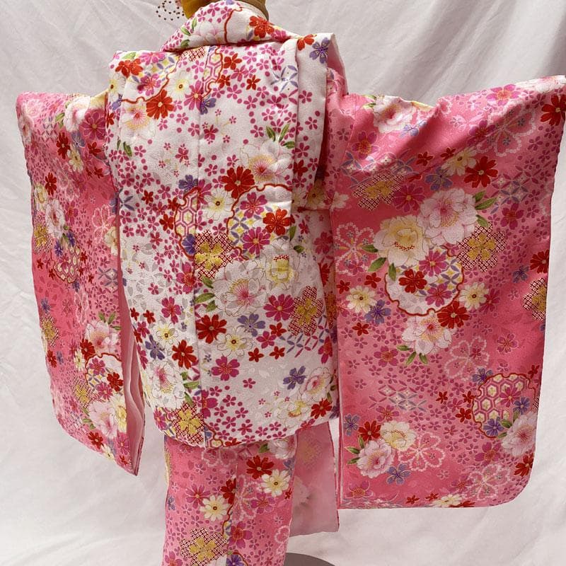506ag42◎七五三 三歳 女児 着物&被布&長襦袢&小物 フルセット◎美品