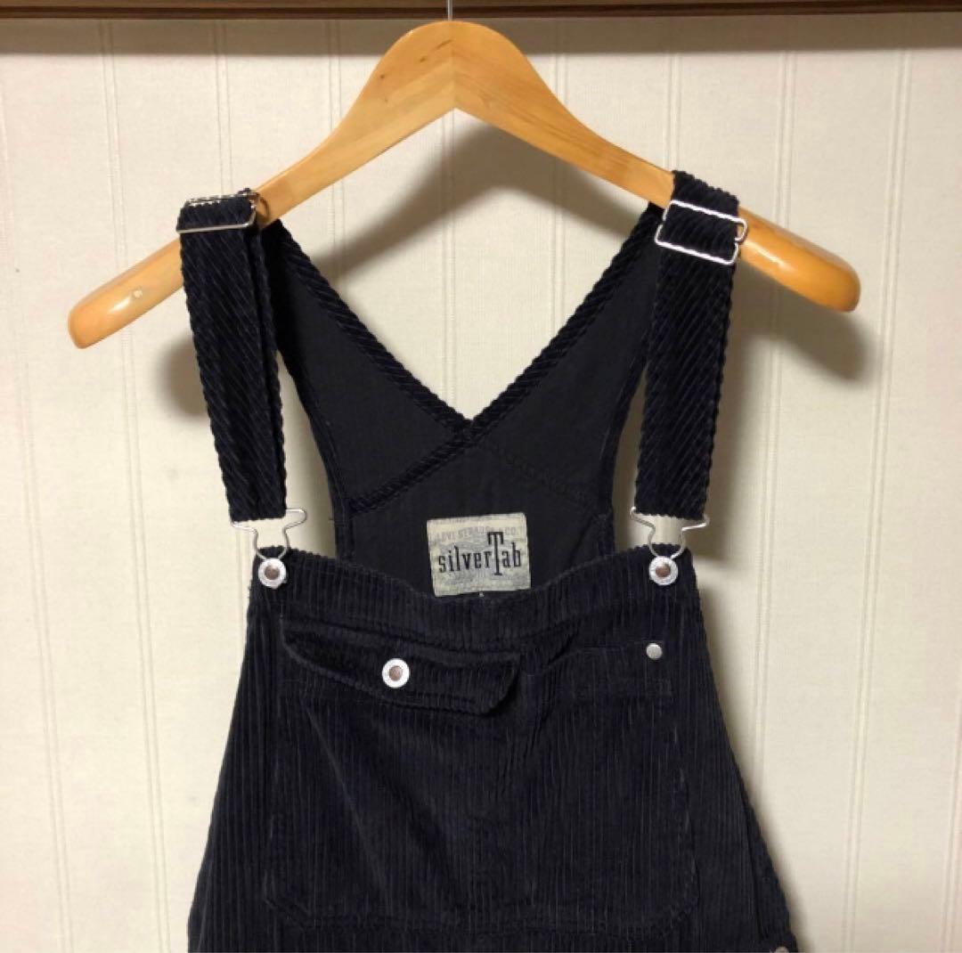 大人気❗️Levis silverTab コーデュロイ オーバーオール 黒M