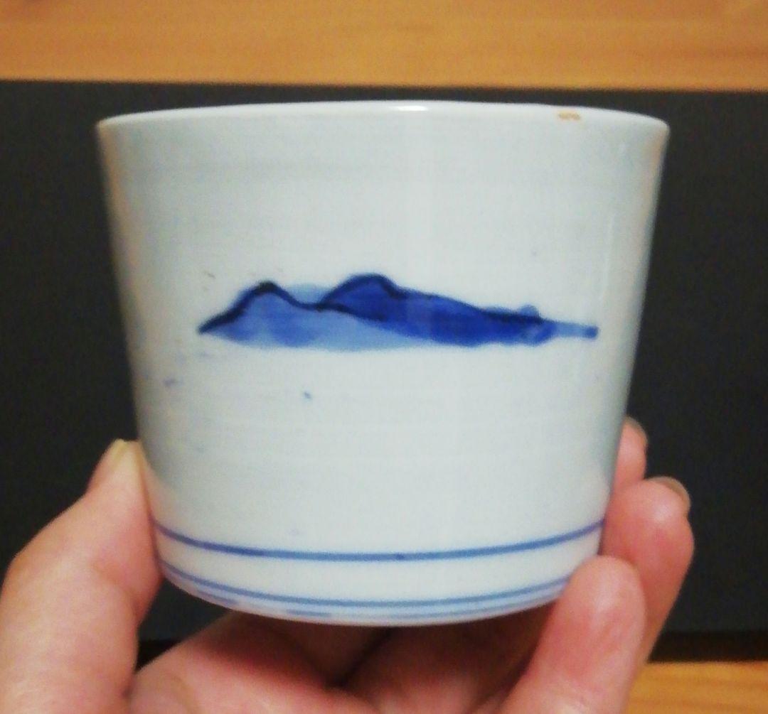 古伊万里　染付　蕎麦猪口　人物図　四客　食器