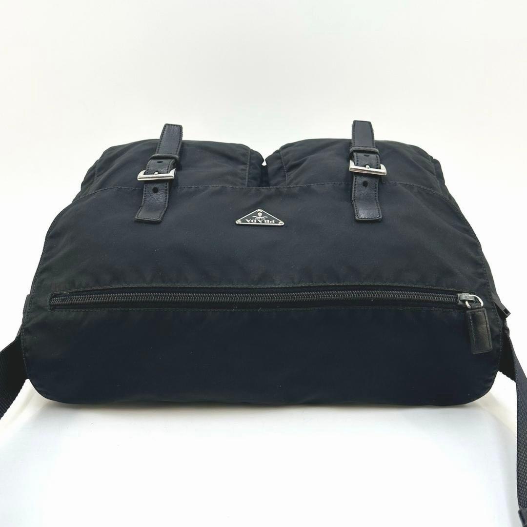 PRADA プラダ ダブルポケット ショルダーバッグ メッセンジャーバッグ 黒