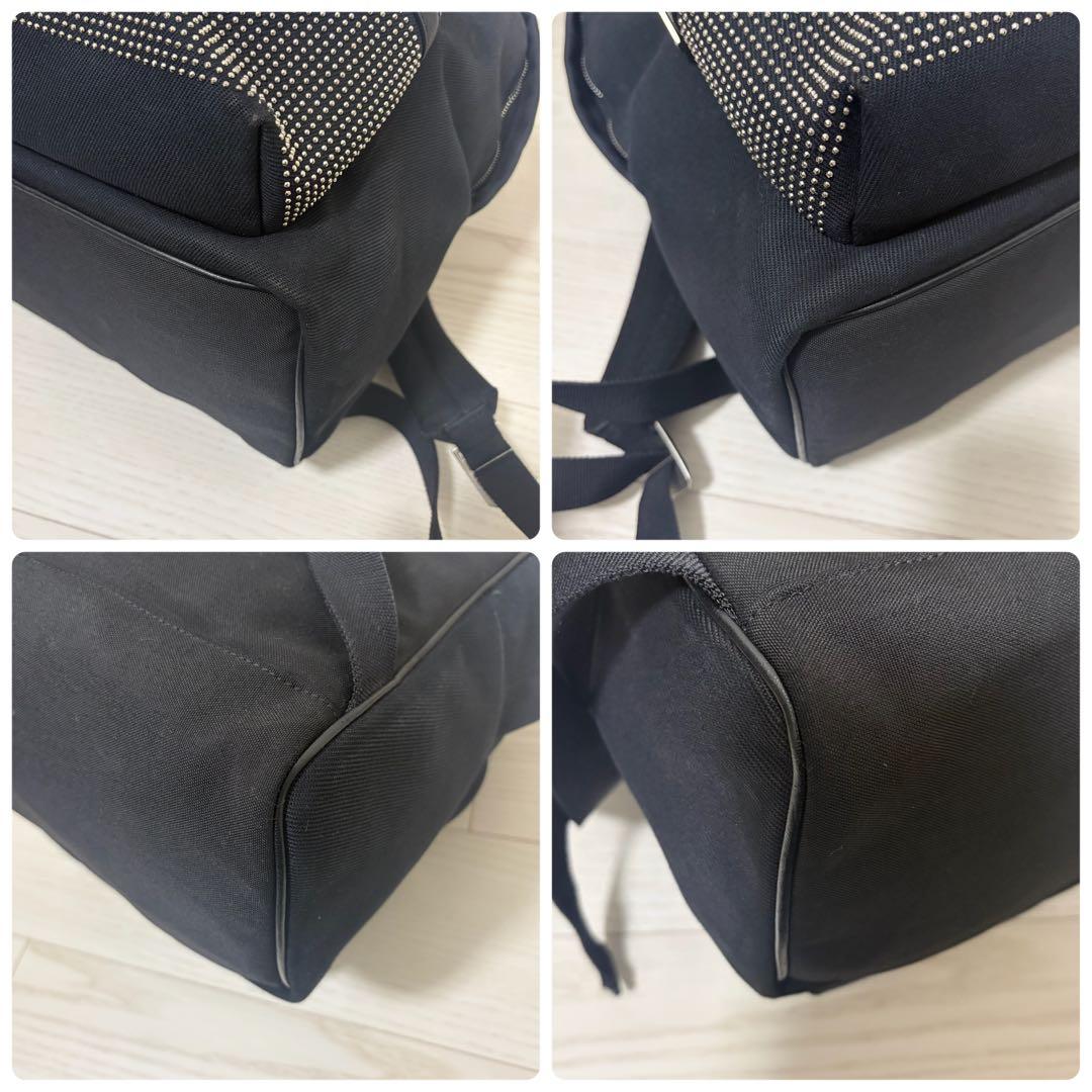 ✨超美品✨サンローランパリ　シティ　リュック　黒　スタッズ　大容量　ロゴ