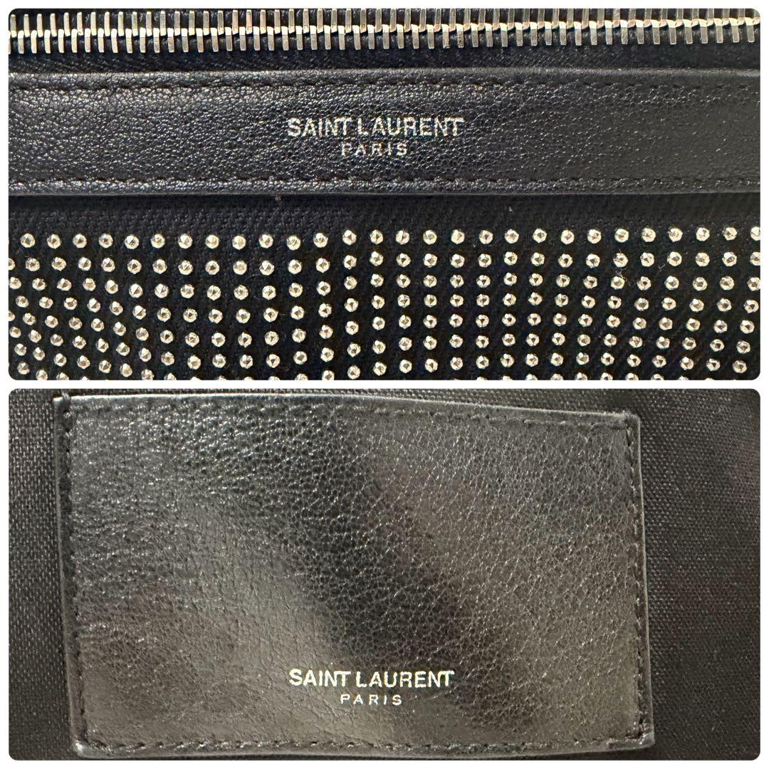 ✨超美品✨サンローランパリ　シティ　リュック　黒　スタッズ　大容量　ロゴ