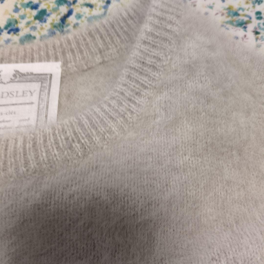 タグ付き BEARDSLEY ビアズリー ファーニットポンチョ ライトグレー