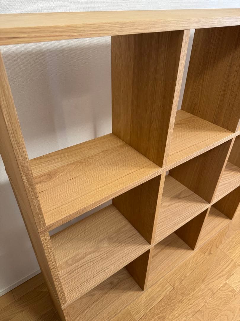【みー】無印良品 スタッキングシェルフ 3段×3列 オーク材