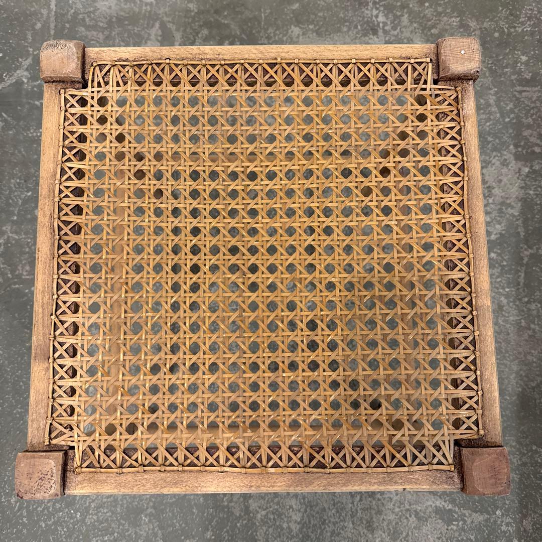ヴィンテージ　ラタン　スクエア　スツール