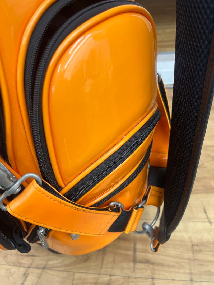 非売品 Jeep ジープ キャディバッグ エナメル オレンジ ゴルフ　車　自動車