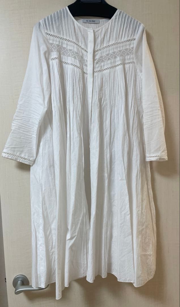 ワンピース LAUBE BLANC Pin-tuck Lace Mini Dress