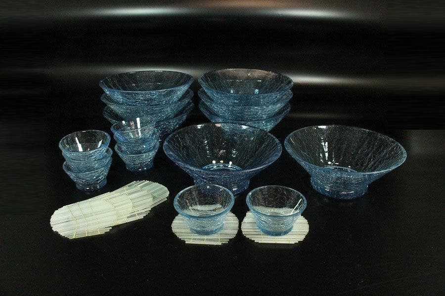 レトロ カットガラス 鉢 小碗 八客 揃 旧家蔵出