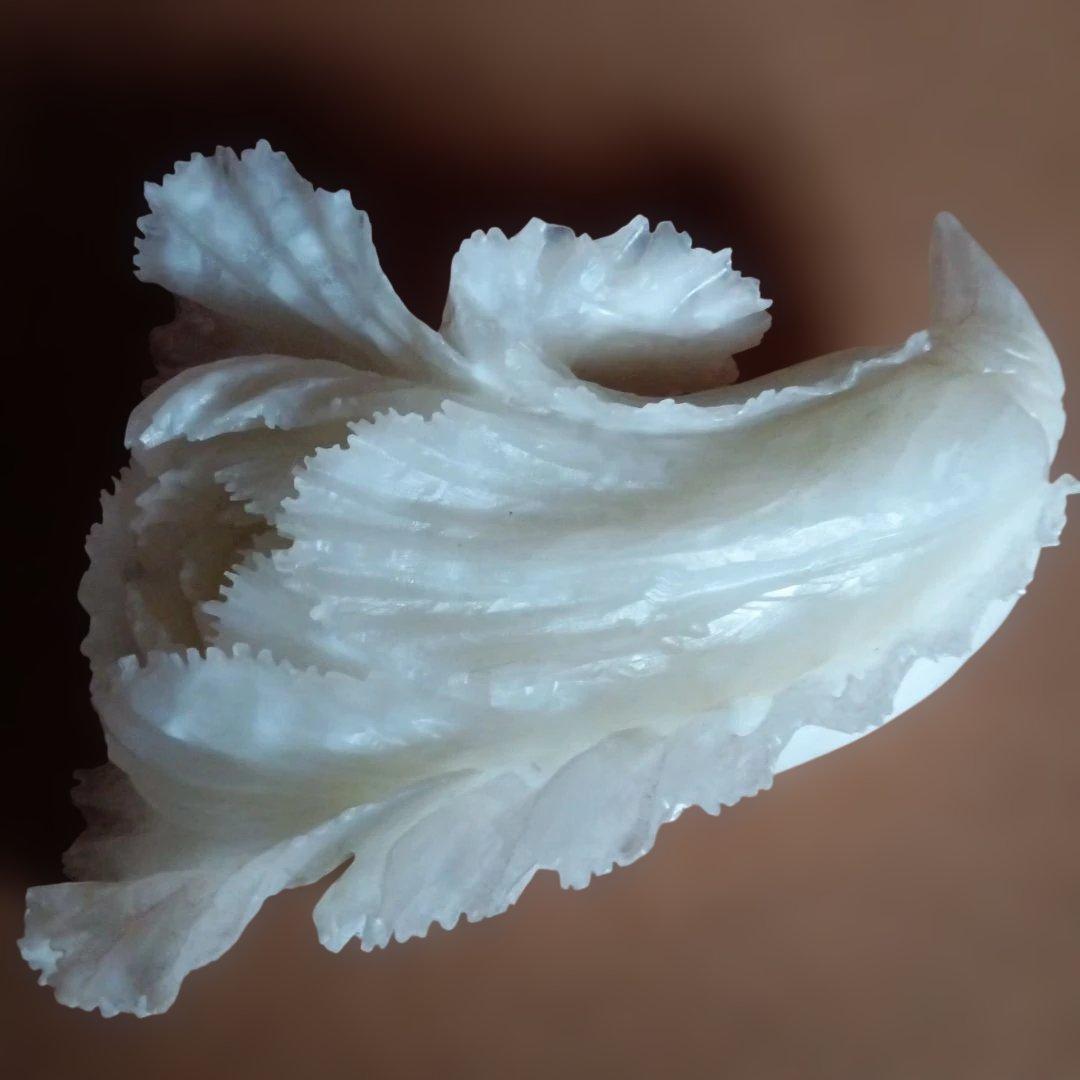 白翡翠の白菜置物
