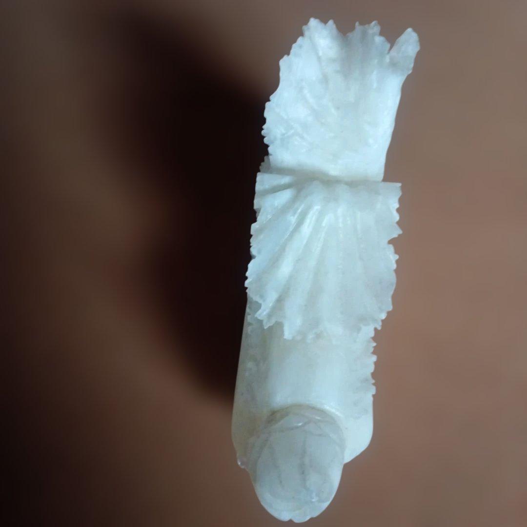 白翡翠の白菜置物