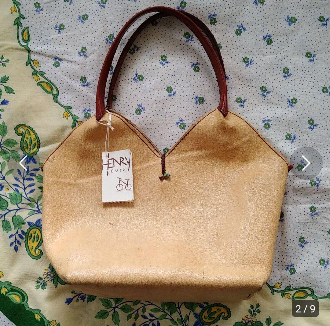 希少 アンリークイール★HENRY CUIR★ハンドバッグ