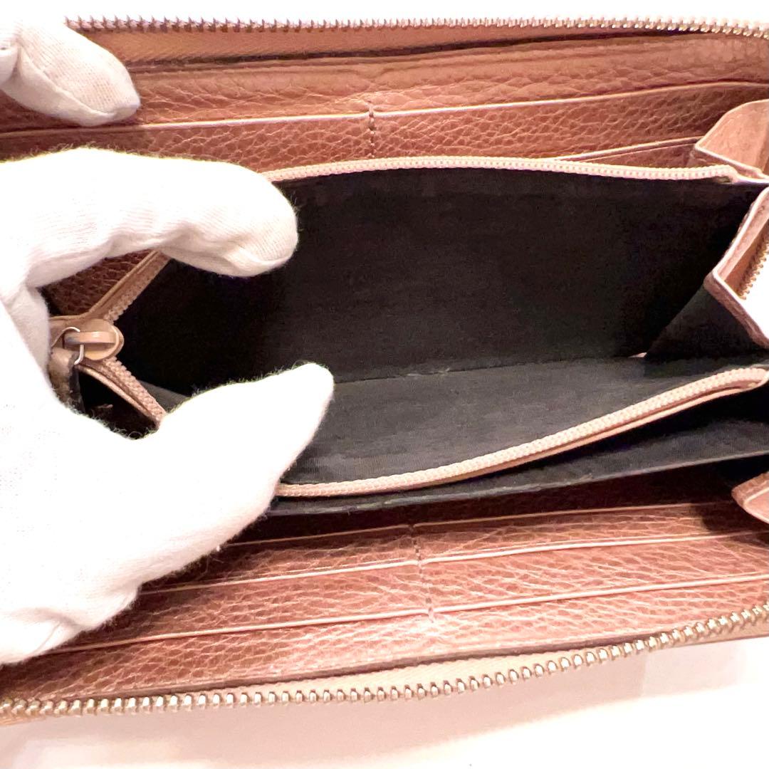 グッチ 長財布 ソーホー インターロッキング レザー ラウンドファスナー ピンク